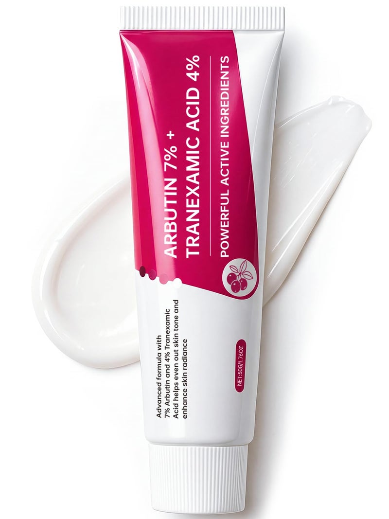 EELHOE Arbutin 7% + Tranexamic Acid 4% Cream, 70,000ppm Arbutin & 40,000ppm TXA,Moisturizing, Hydrating, Even Skin Tone,Reduces Dark Spots & Pigmentation, 1.76 fl.oz (1) - Image 1