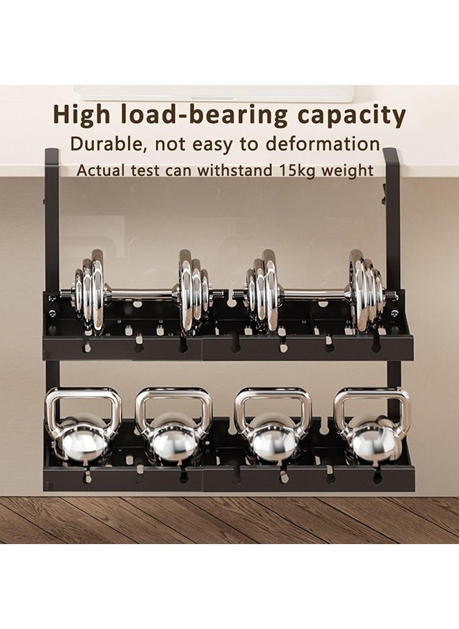XiuWoo - Double-Layer Adjustable Cable Management Tray – No-Drill Under Desk Cord Organizer, Expandable from 12.5" to 21.6", Retractable Power Strip Holder for Wire Management - Image 1