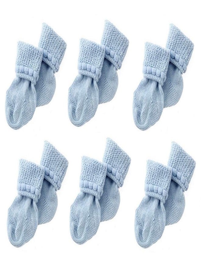 Nurses Choice Baby Socks 6‑Pack – Soft Cotton Infant Socks for Boys – Stay‑On Design, Hospital Trusted Newborn Essentials – Comfortable Breathable Socks for 3–6 Months (Blue) - Image 1