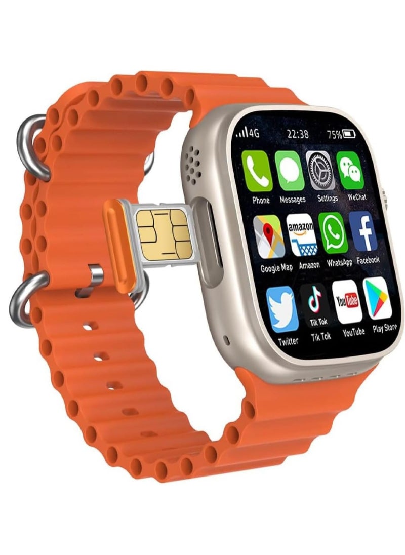 SH-PROTECT S8 Ultra 4G/5G Android Phone Watch With a Built-in GPS System, HD 2.2 Inch Display With Support A Mobile Sim Card, Full Touch screen with 2 set strap and wireless charger