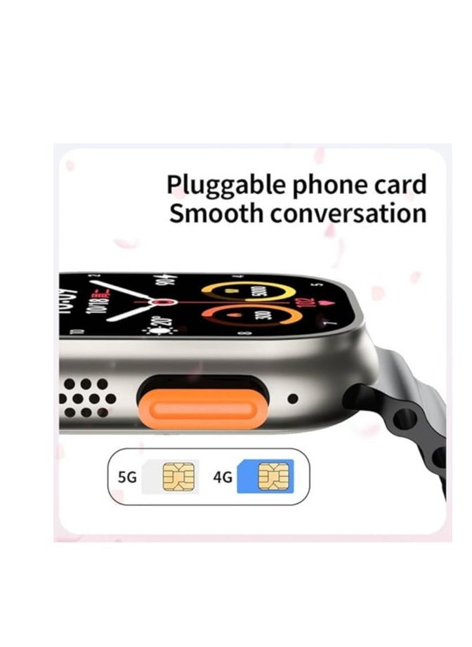 SH-PROTECT S8 Ultra 4G/5G Android Phone Watch With a Built-in GPS System, HD 2.2 Inch Display With Support A Mobile Sim Card, Full Touch screen with 2 set strap and wireless charger