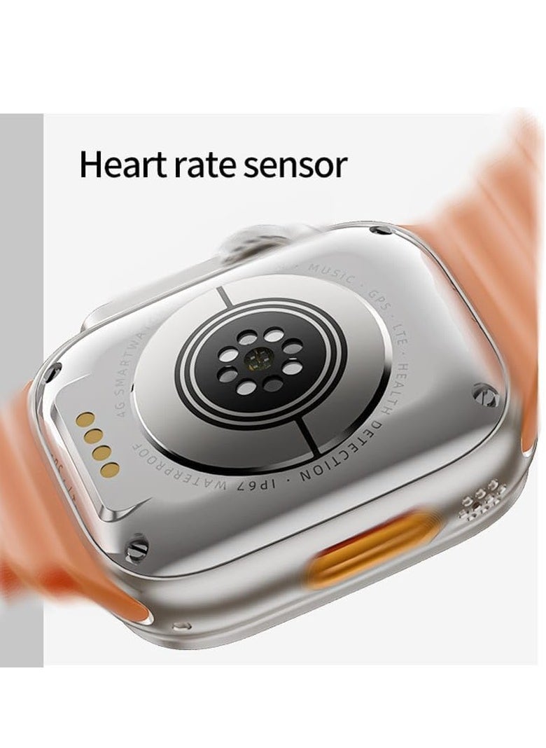 SH-PROTECT S8 Ultra 4G/5G Android Phone Watch With a Built-in GPS System, HD 2.2 Inch Display With Support A Mobile Sim Card, Full Touch screen with 2 set strap and wireless charger