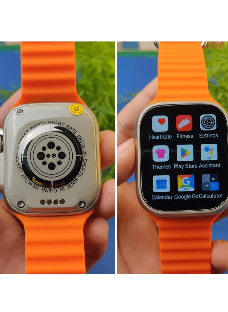 SH-PROTECT S8 Ultra 4G/5G Android Phone Watch With a Built-in GPS System, HD 2.2 Inch Display With Support A Mobile Sim Card, Full Touch screen with 2 set strap and wireless charger