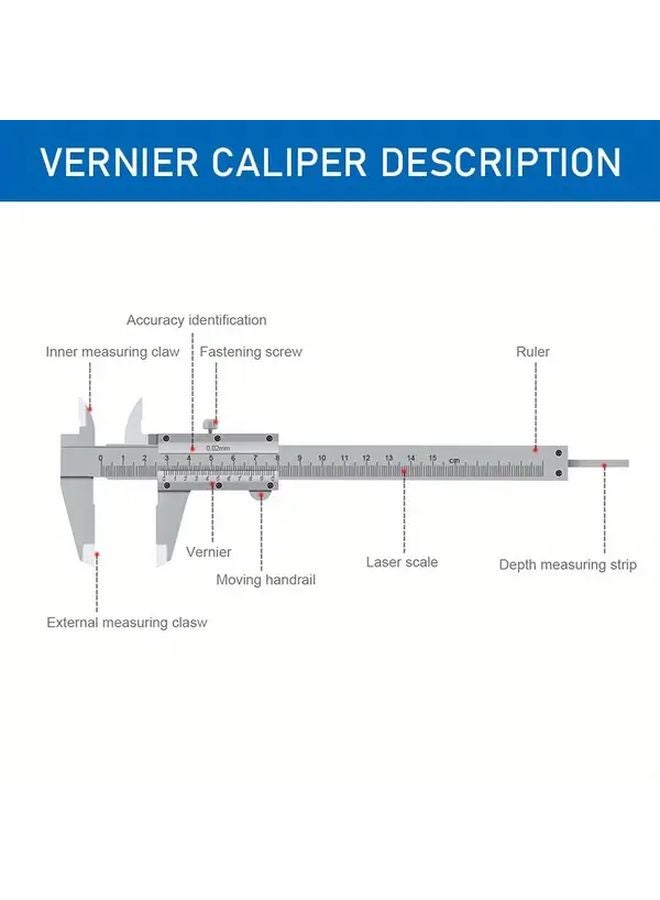 0 150mm Vernier Caliper Dual Scale 0 02mm Inch High Precision Metal Sliding Tool - Image 4