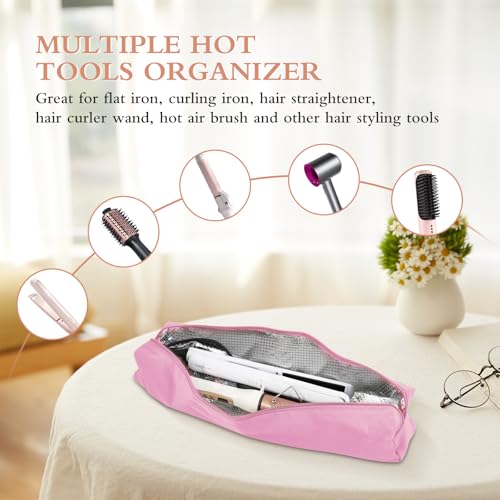 Suafrnut Professional Hot Hair Tools Organizer Bag Portable Travel Heat Resistant Storage Case Pouch for Curling Irons, Flat Irons, Hair Straightener and Styling Tools(17.7" x 3.2"x 3.2") - Image 5