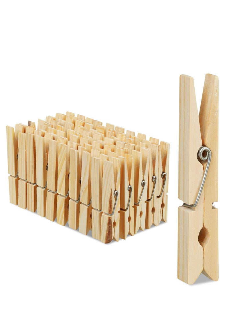 Wooden Cloth Pegs – 24 Pcs Strong Grip Natural Laundry Clips for Clothesline, Crafts & Home Use – Eco-Friendly & Reusable Clothespins - Image 1
