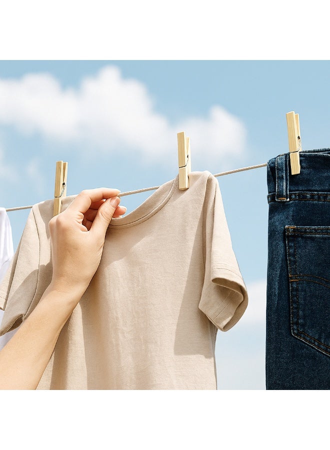 Wooden Cloth Pegs – 24 Pcs Strong Grip Natural Laundry Clips for Clothesline, Crafts & Home Use – Eco-Friendly & Reusable Clothespins - Image 3