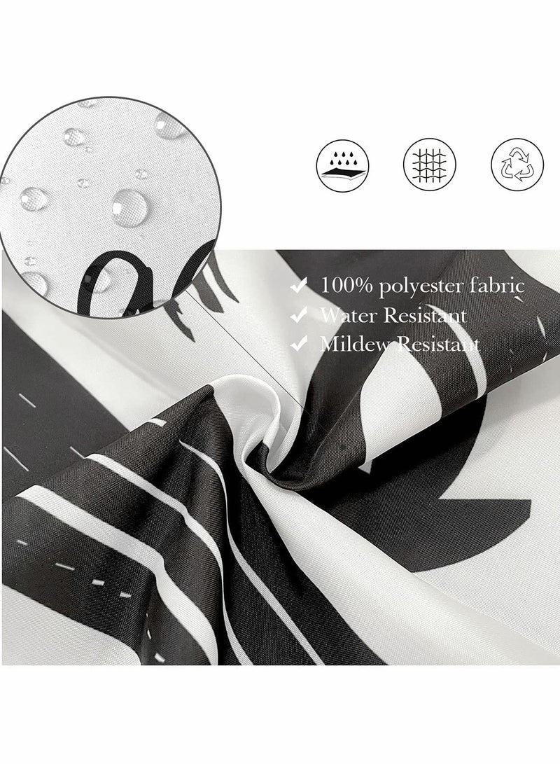 Waterproof Shower Curtain, Modern Minimalist Design, Anti-Mold Privacy Curtain with Inspirational Quotes, Includes 12 Plastic Hooks (65''W x 70''L, White) - Image 1