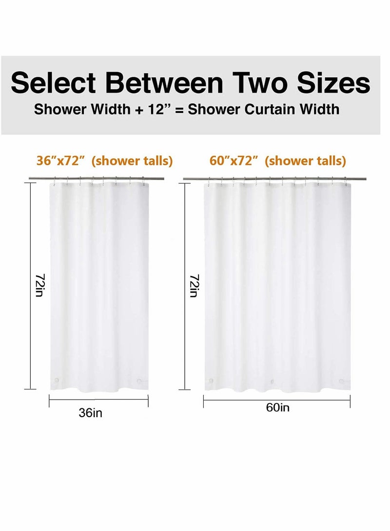 Waterproof Shower Curtain, Modern Minimalist Design, Anti-Mold Privacy Curtain with Inspirational Quotes, Includes 12 Plastic Hooks (65''W x 70''L, White) - Image 2
