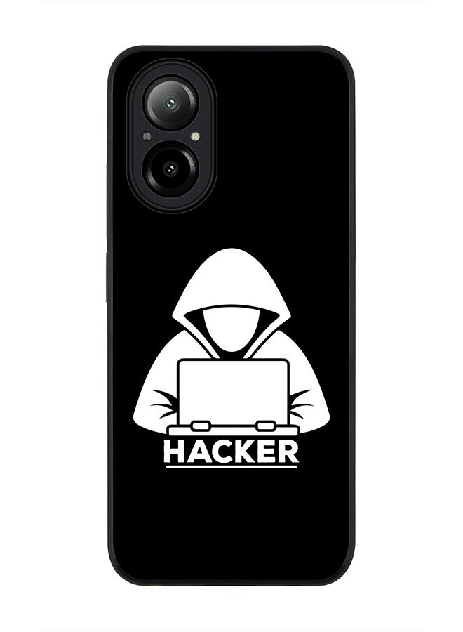 Stylizedd Rugged Black Edge Case for Realme C67 4G, Slim fit Soft Case Flexible Rubber Edges Anti Drop TPU Gel Thin Cover -  Hacker - Image 1