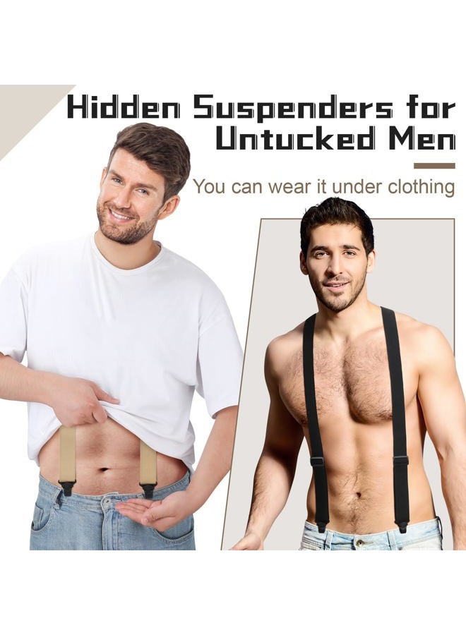 Janmercy 2 قطع حمالات ملابس داخلية للرجال صديقة للمطار حمالات بمشابك بلاستيكية للتنزه حمالة مخفية للرجال (شكل Y) - Image 3