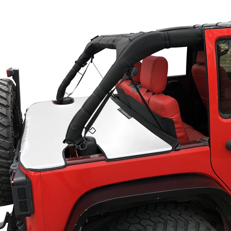 Shadeidea JK Tonneau Cover Compatible with Jeep Wrangler JK 4 Door 20072018 Rear Trunk Ton Cargo Vinyl Tailgate Cover Robicon Sahara Sport S White  3 Year Warranty