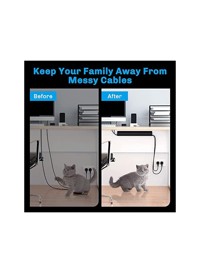 promass 4 PCS Self Adhesive Under Desk Cable Management Raceway, J Channel PVC Cable Hider Cord Tray, L15.7 W1.0 H2.2 in, Black - Image 5