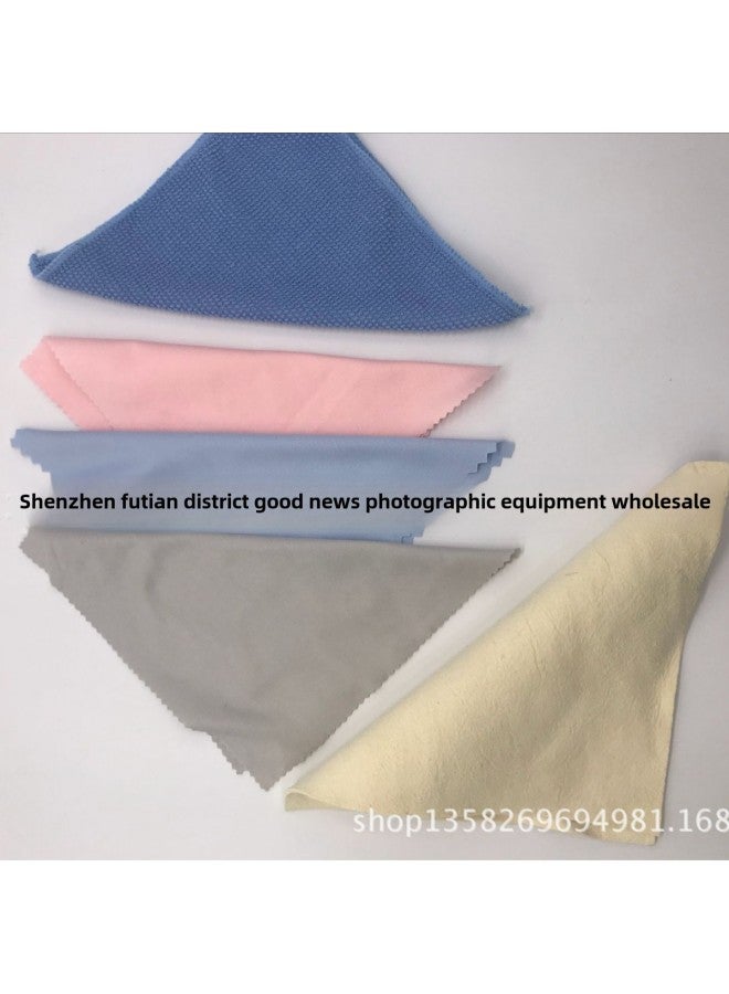 Camera Lens Cleaning Cloth Fine Fiber Cotton Eye Cloth Printed Wiping Cloth Mirror Wiping Cloth Four Colors-Color:Blue Cloth  - Image 4