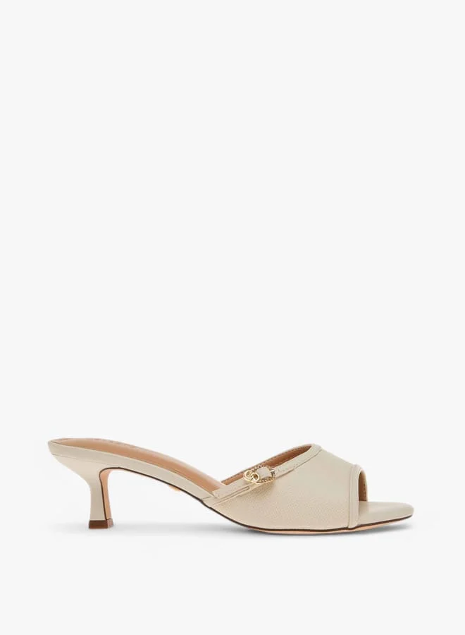Celeste Women's Buckle Accent Slip-On Sandals with Kitten Heels
