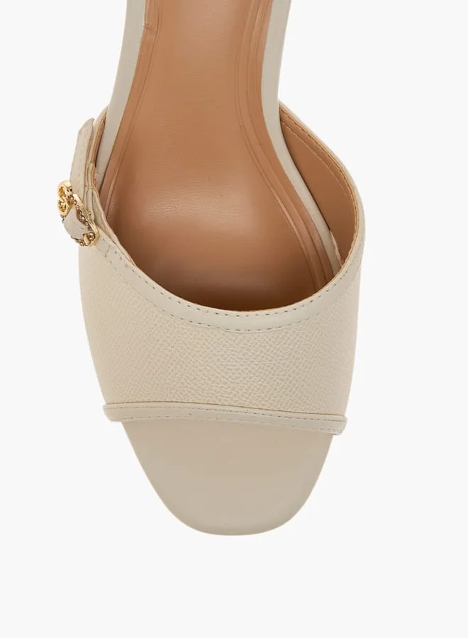 Celeste Women's Buckle Accent Slip-On Sandals with Kitten Heels