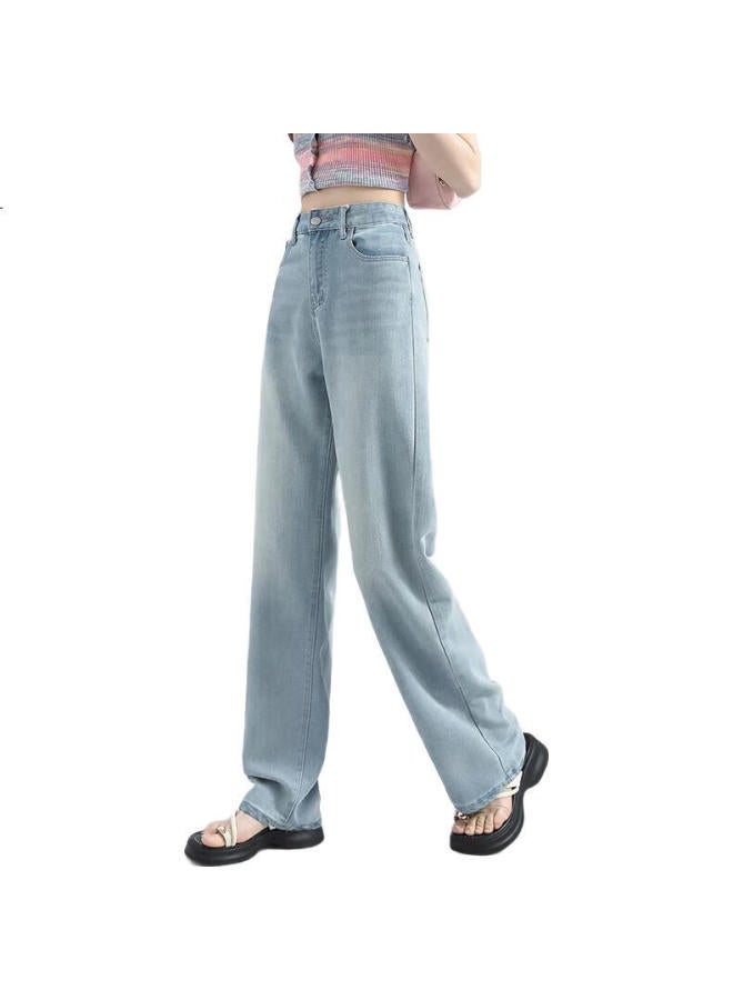 EPTISON Yipintiancheng [Tencel Lyocell] High-Waisted Wide-Leg Jeans For Women, New Summer Thin Style, Draping Loose Pants For Women - Image 3