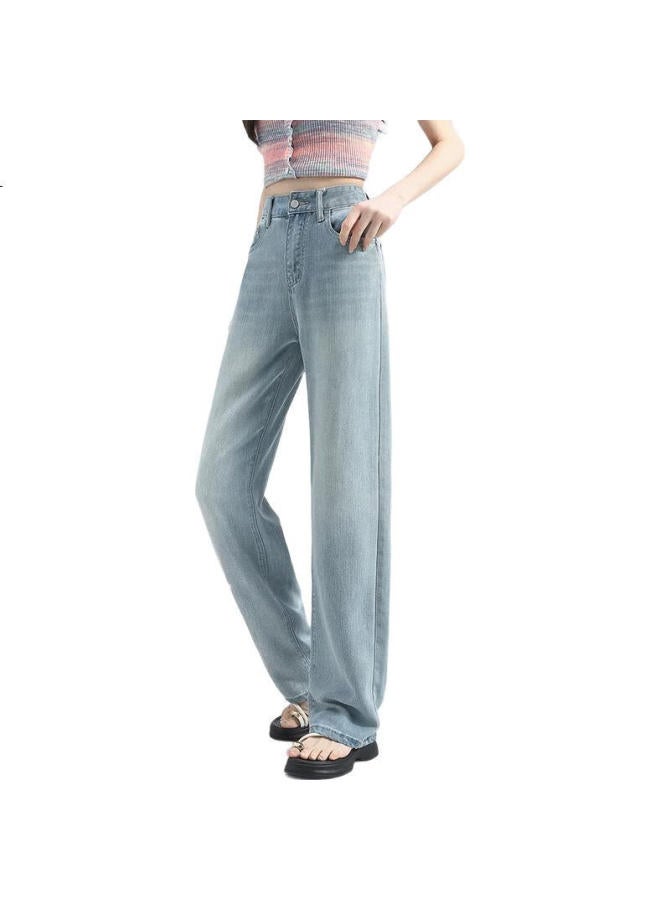 EPTISON Yipintiancheng [Tencel Lyocell] High-Waisted Wide-Leg Jeans For Women, New Summer Thin Style, Draping Loose Pants For Women - Image 2