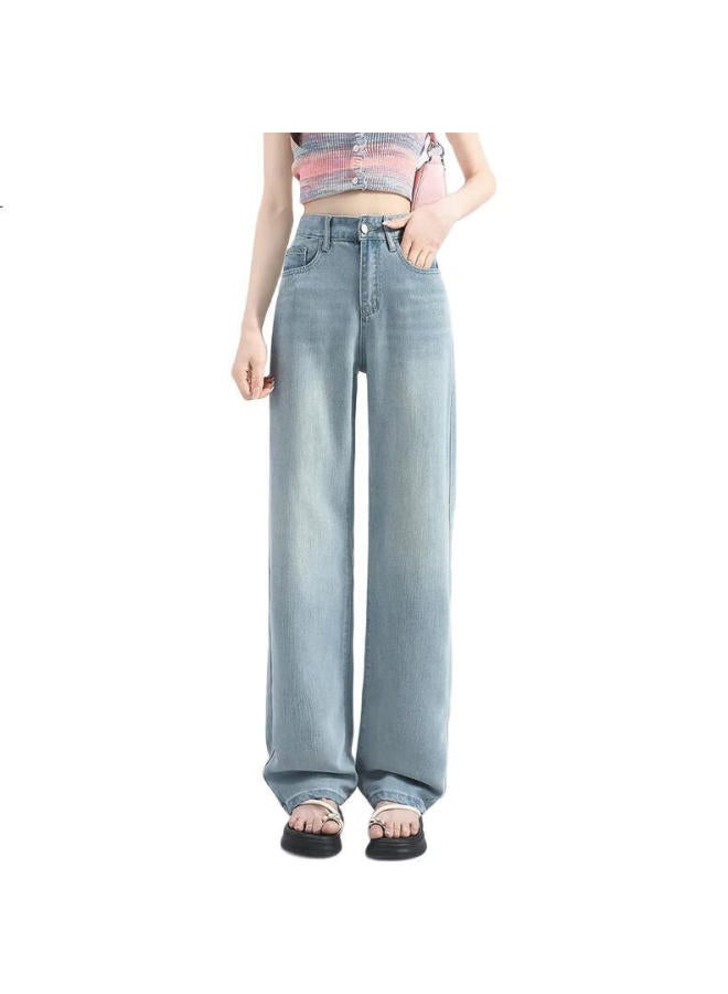 EPTISON Yipintiancheng [Tencel Lyocell] High-Waisted Wide-Leg Jeans For Women, New Summer Thin Style, Draping Loose Pants For Women - Image 1