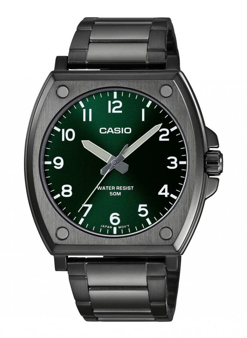 CASIO CASIO MTP-E730B-3AVDF Quartz Green Dial Stainless Steel Men's Watch 