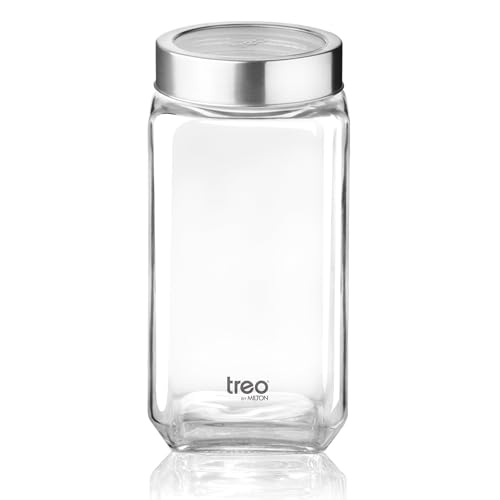 Treo by Milton Cube Airtight Storage Glass Container 1000ml Food Grade Stackable & Modular Transparent Storage Organizer Jars for Kitchen, Tea, Coffee, Sugar, Dry Fruits - Image 5