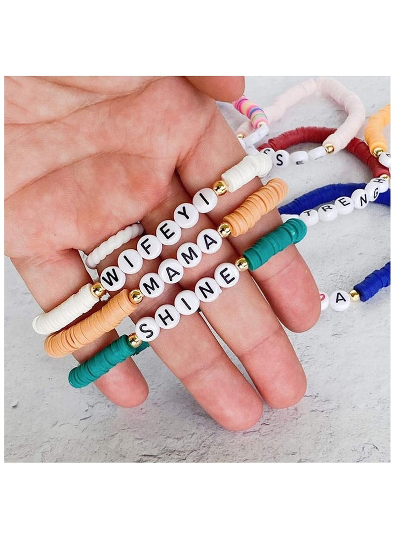 6000 Pcs Clay Beads for Bracelet Making Kits, 24 Colors Flat Round Polymer Clay Beads - Image 3