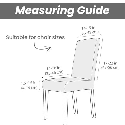 Yellow Weaves Elastic Stretchable Dining Chair Covers, Removable Washable Elastic Self Jacquard Dining Chair Covers (Set of 4, Coffee) - Image 3
