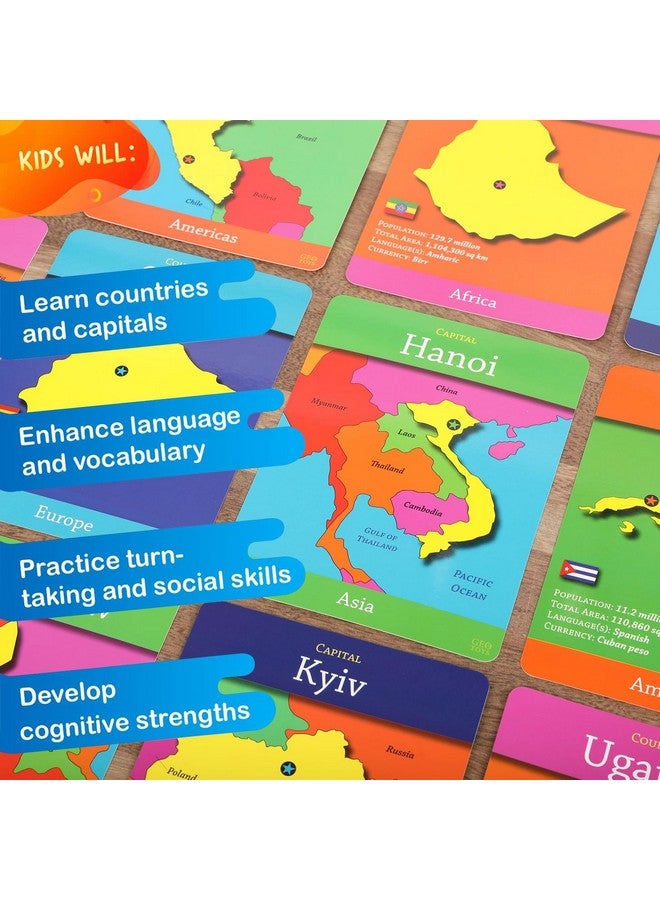 Geotoys GeoCards, World Flash Cards Geography Game, Kid Card Games for Home, School, Countries and Capitals Flash Cards, Kids Game Ages 4 and Up - Image 4
