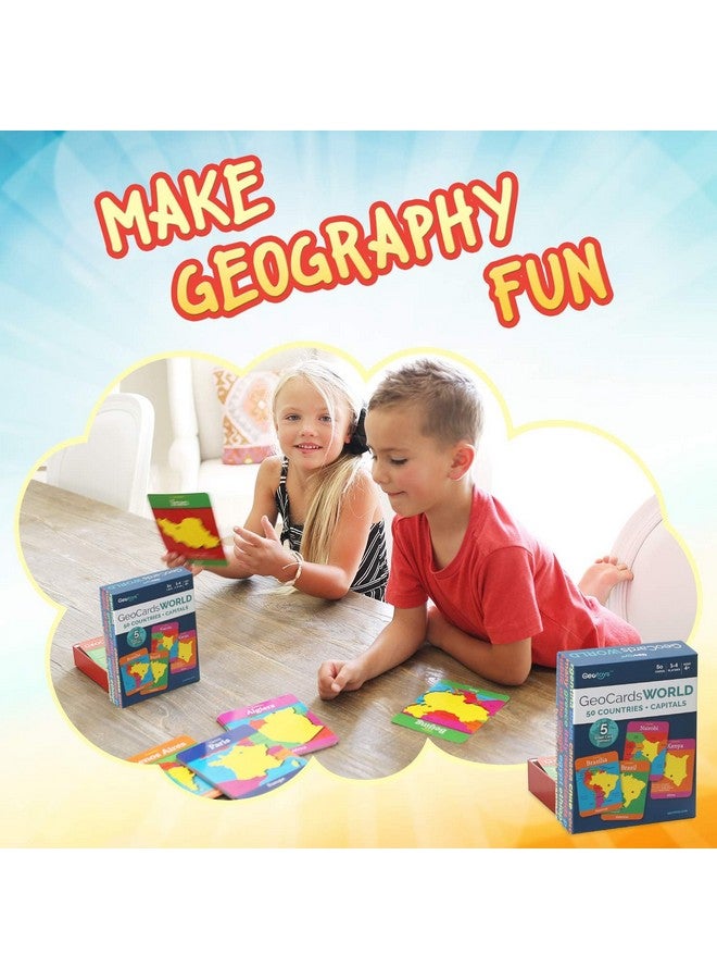 Geotoys GeoCards, World Flash Cards Geography Game, Kid Card Games for Home, School, Countries and Capitals Flash Cards, Kids Game Ages 4 and Up - Image 2