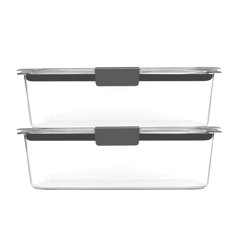 Rubbermaid Brilliance BPA-Free Food Storage Containers with Lids, Airtight Clear Set of 2 (9.6 Cup), Ideal for Lunch, Meal Prep, and Leftovers - Image 2