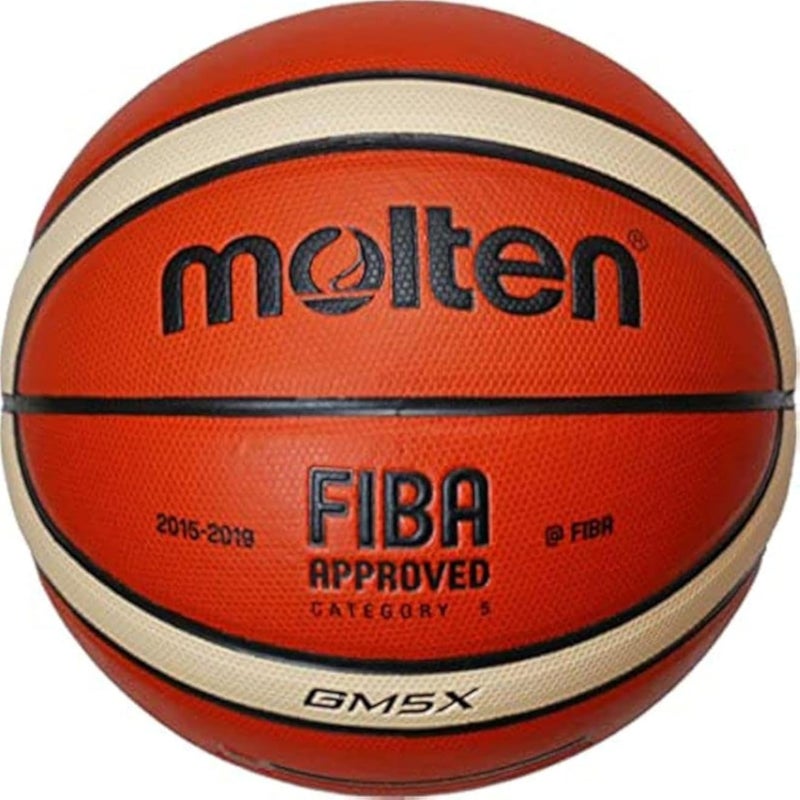 Molten GM5X Composite Leather Basketball, Size 5 - Orange &amp; Ivory