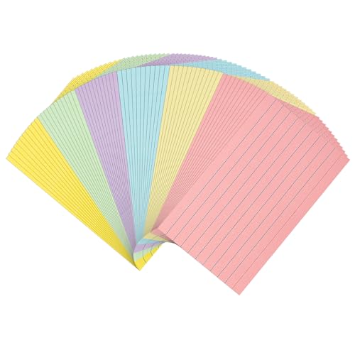 Goefun 300Pcs Colored Index Cards 5x8, Goefun Lined Flashcards, 6 Color Notecards for Studying, Recipes, Memo Cards, Office Supply, To Do List, Presentation - Image 1