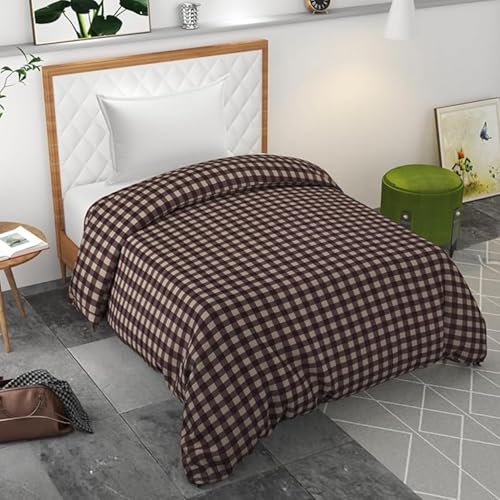 BELVOSTUM Soft Cotton Duvet Cover for Single Bed | Printed Quilt & Blanket Cover | Razai Cover with Zipper Closure | Soft & Breathable Bedding Cover (90X60) Inches (Brown) - Image 1
