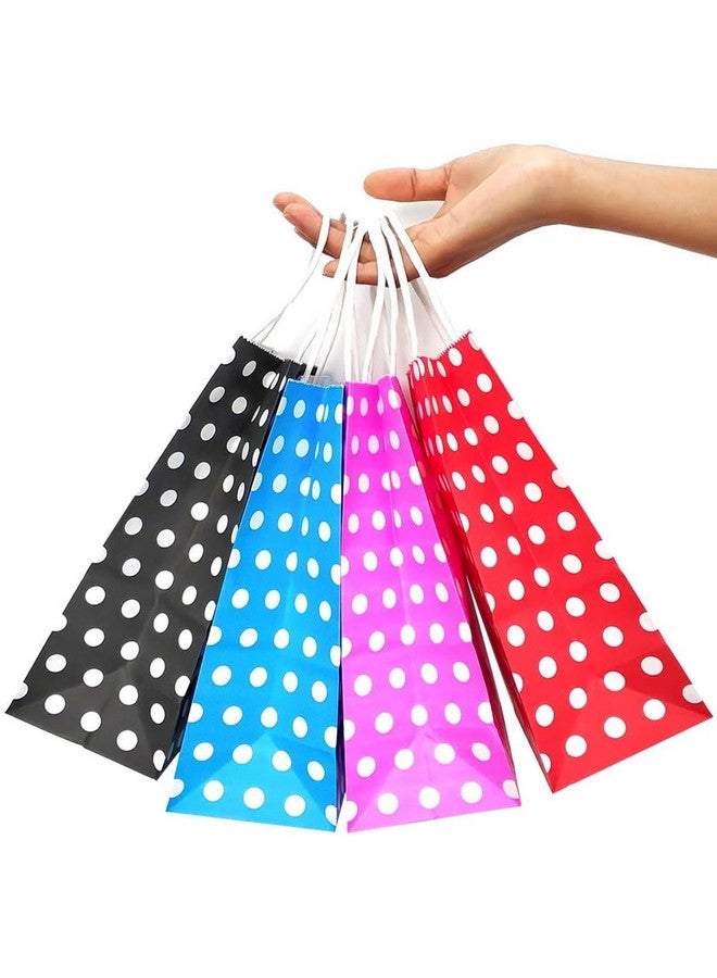 Aakriti Paper Gift Bags with Handles Polka Dot Paper Party Favor Bags for Kid’s Birthday Baby Shower Wedding Festivals Holiday Party (10 x8x3 Inch (Pack of 25), Gift Bags Polka Dot Assorted) - Image 1