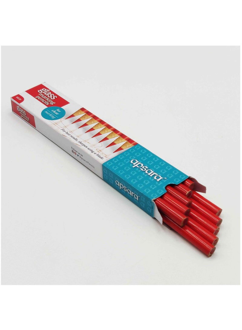 Apsara 10 Pcs Glass Marking Pencils