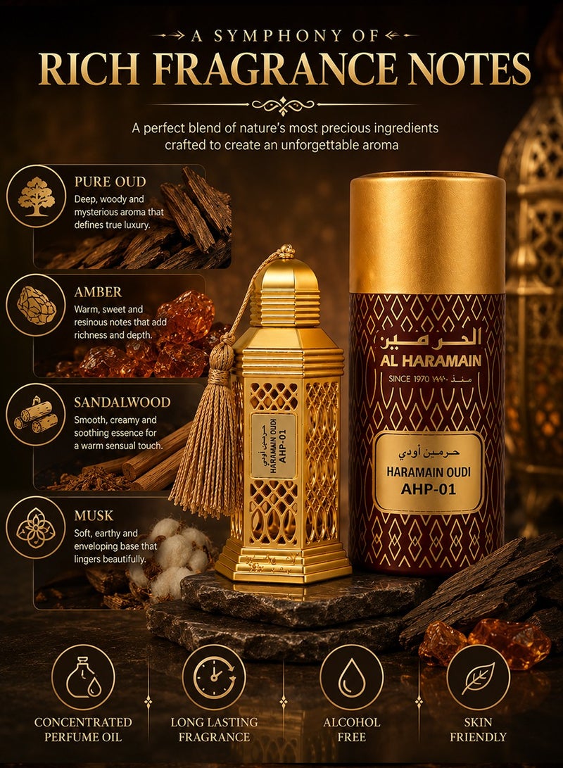 Al Haramain Haramain Oudi 12ml Concentrated Perfume Oil Luxurious Arabian Attar of Timeless Elegance and Lasting Oud Perfection - Image 4