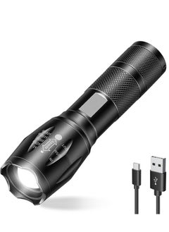 Viedouce Flashlight, Ultra-Bright LED Flashlights Rechargeable 3 Modes Zoomable with 10000 Lumens for Camping Hiking Outdoor Waterproof Handheld Torch LED Tactical Rechargable Type-C Torchlight  - Image 1