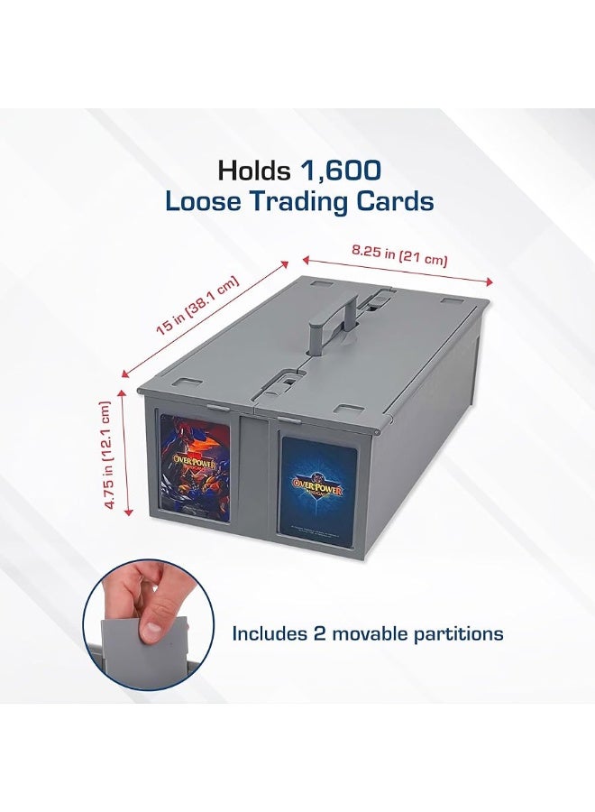 BCW Collectible Card Bin - Holds up to 1600 Cards - Single Gray | Large Card Storage Box for Loose Trading Cards | Pokemon, MTG, and Sports Card Storage Boxes | Plastic Sorting Card Box - Image 4