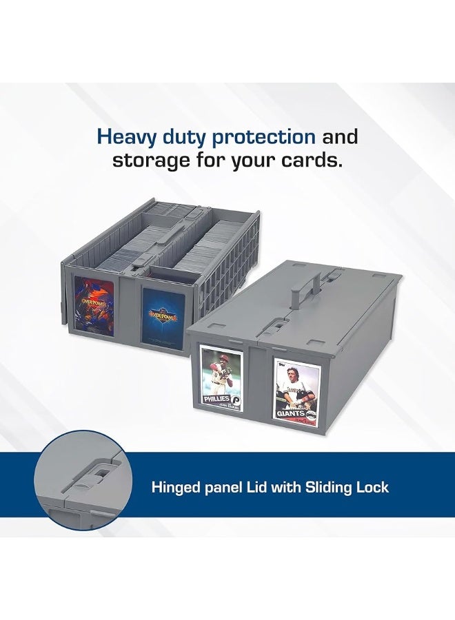BCW Collectible Card Bin - Holds up to 1600 Cards - Single Gray | Large Card Storage Box for Loose Trading Cards | Pokemon, MTG, and Sports Card Storage Boxes | Plastic Sorting Card Box - Image 2