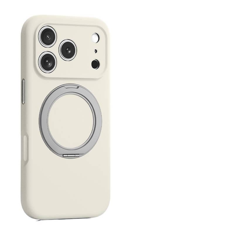 Silicone MagSafe Case for iPhone 16 / 16 Plus / 16 Pro / 16 Pro Max with Drop Protection and Kickstand plus Shockproof plus Strong Magnetic plus 360 Rotating Kickstand in Antique White - Image 1