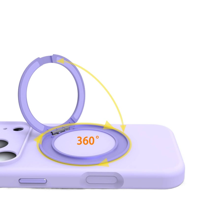 Silicone MagSafe Case for iPhone 16 / 16 Plus / 16 Pro / 16 Pro Max with Drop Protection and Kickstand plus Shockproof plus Strong Magnetic plus 360 Rotating Kickstand in Antique White - Image 5