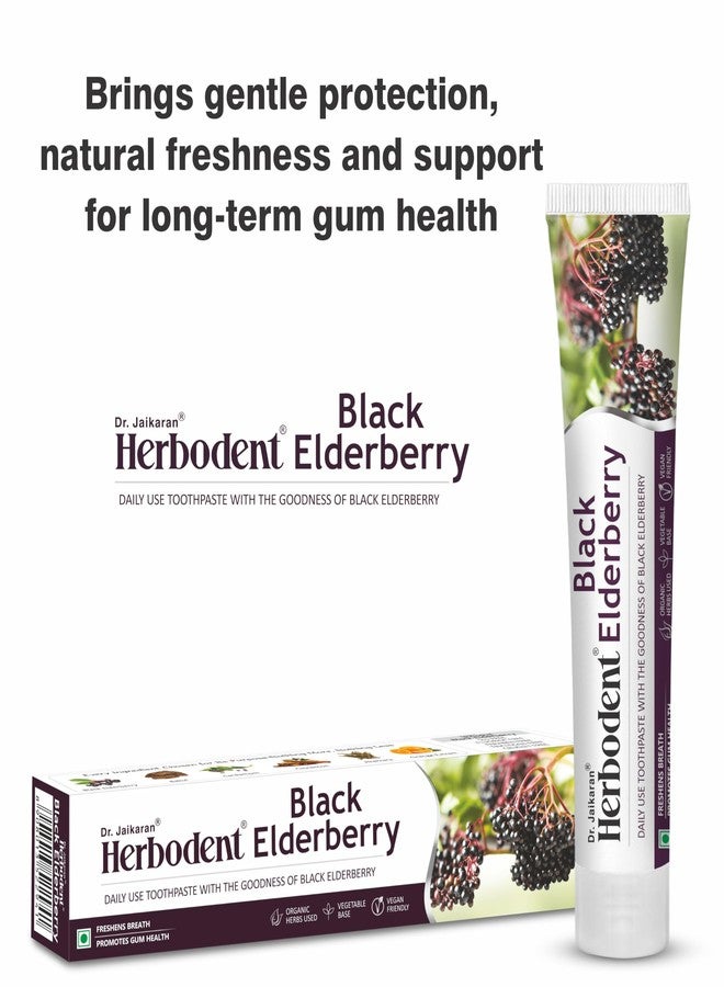 Herbodent® Black Elderberry Toothpaste - 6.53 oz Pack of 1 | Toothpaste with The Goodness of Black Elderberry | SLS Free | 5 Organic Herbs - Image 4