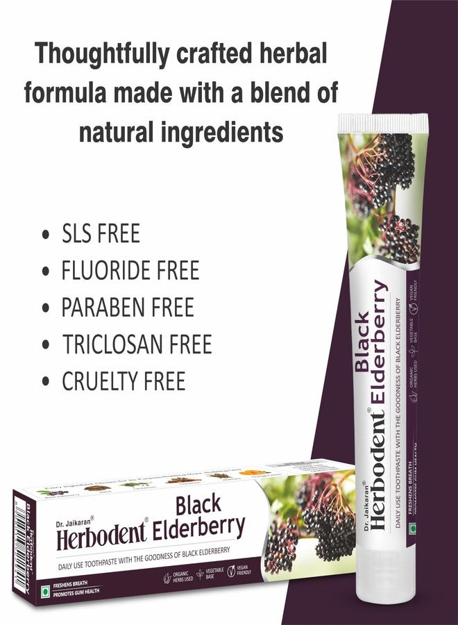 Herbodent® Black Elderberry Toothpaste - 6.53 oz Pack of 1 | Toothpaste with The Goodness of Black Elderberry | SLS Free | 5 Organic Herbs - Image 2