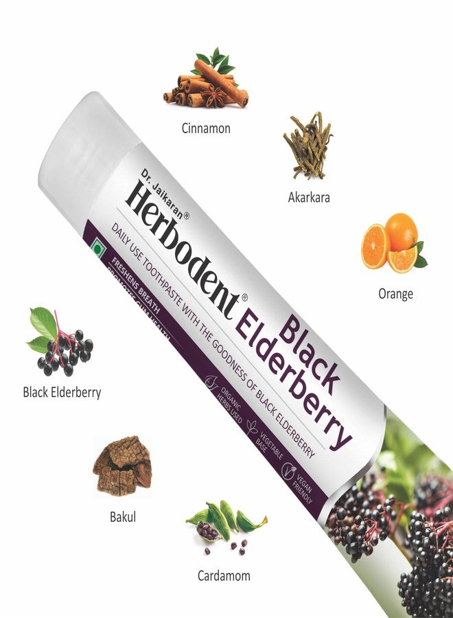 Herbodent® Black Elderberry Toothpaste - 6.53 oz Pack of 1 | Toothpaste with The Goodness of Black Elderberry | SLS Free | 5 Organic Herbs - Image 3
