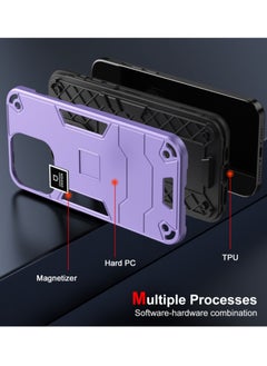 Zaboon For Samsung Galaxy S23 Ultra 5G 2 in 1 Shockproof Phone Case(Purple)  - Image 5