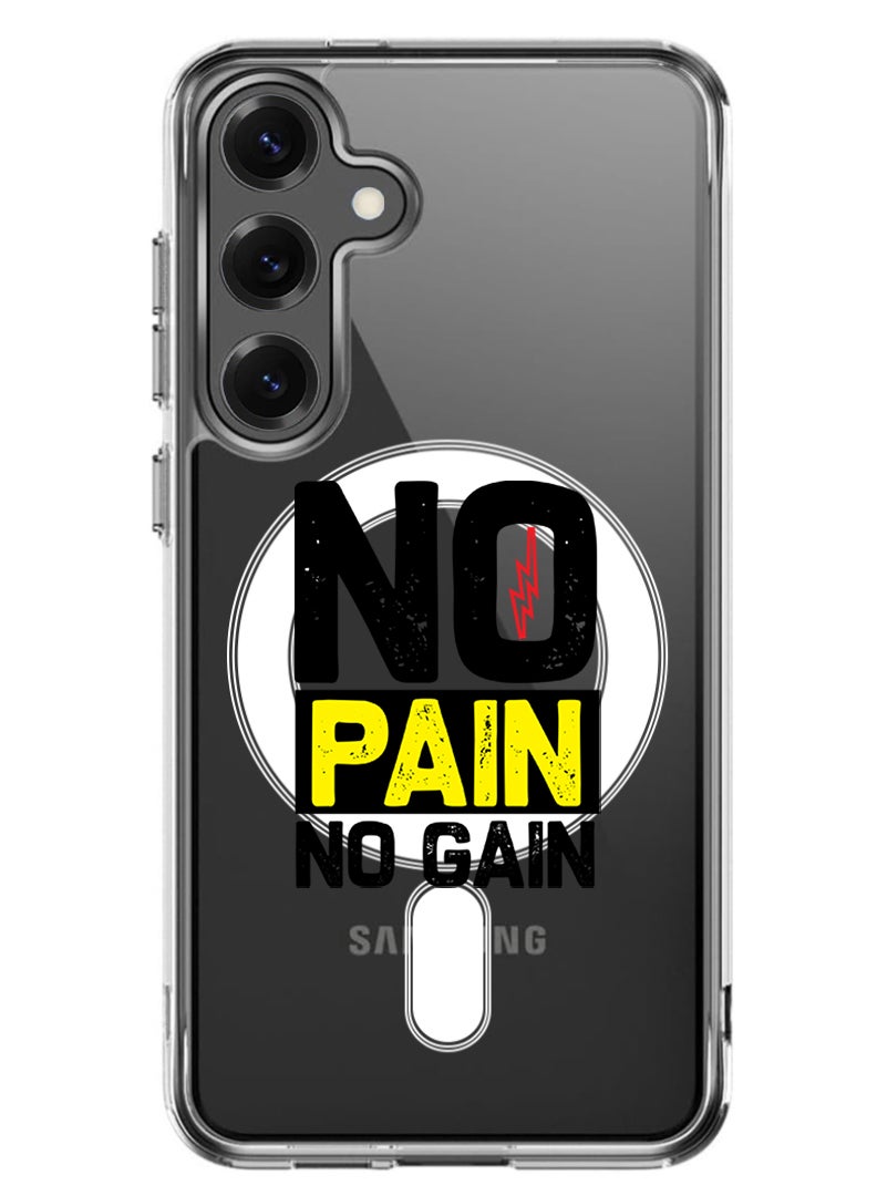 Theodor Magnetic Case for Samsung Galaxy S25 6.2-inch Compatible with MagSafe Wireless Charging, Shockproof Phone Bumper Cover No pain No gain - Image 1