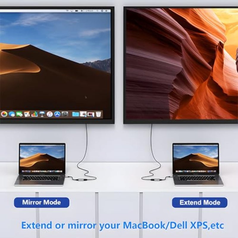 محول 8K USB-C ذكر إلى DisplayPort أنثى 8K@60 هرتز USB-C إلى DP 1.4 32.4 جيجابت في الثانية صوت + فيديو للجوال والكمبيوتر الشخصي والشاشات وأجهزة العرض والمزيد 0.18 متر - Image 2