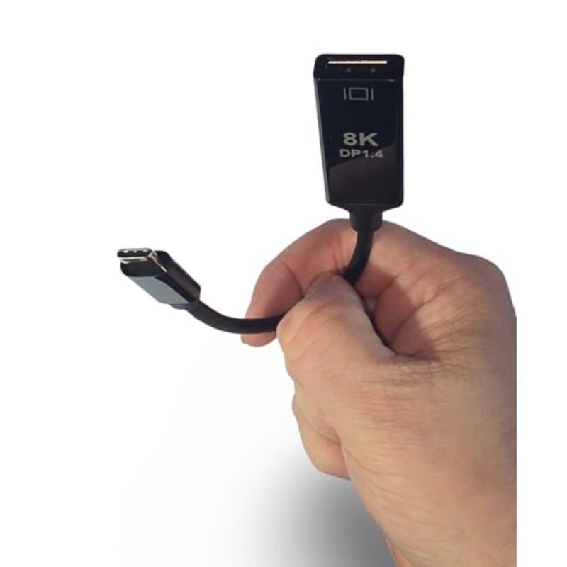 محول 8K USB-C ذكر إلى DisplayPort أنثى 8K@60 هرتز USB-C إلى DP 1.4 32.4 جيجابت في الثانية صوت + فيديو للجوال والكمبيوتر الشخصي والشاشات وأجهزة العرض والمزيد 0.18 متر - Image 4