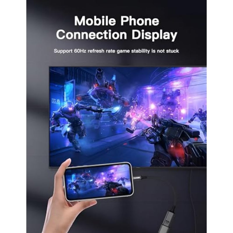 محول 8K USB-C ذكر إلى DisplayPort أنثى 8K@60 هرتز USB-C إلى DP 1.4 32.4 جيجابت في الثانية صوت + فيديو للجوال والكمبيوتر الشخصي والشاشات وأجهزة العرض والمزيد 0.18 متر - Image 5