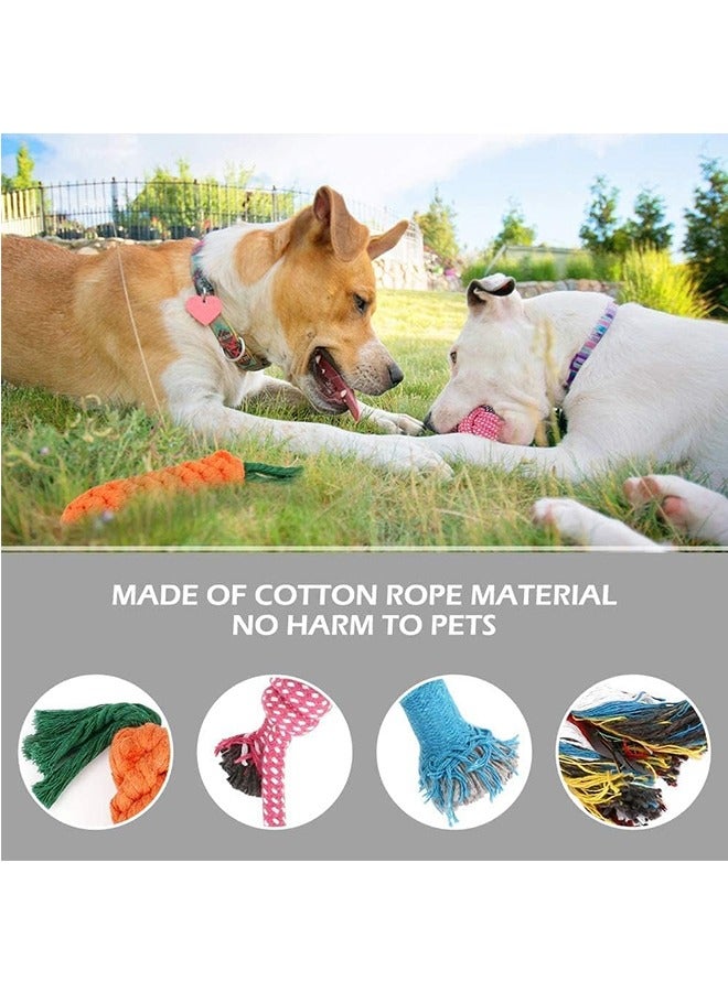 Generic Dog Chew Toys, 10pcs Durable Puppy Dog Rope Teething Training Set, with Knots Natural Cotton Chew Boredom Rope Ball Interactive Dog Toys Indestructible Gift Set (10PCS) - Image 3